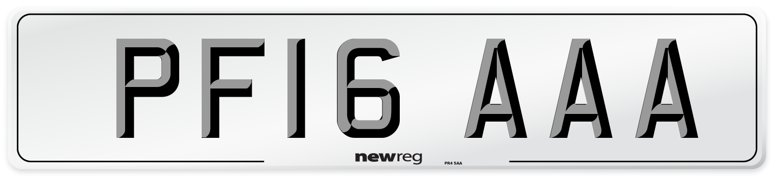 PF16 AAA Number Plate from New Reg